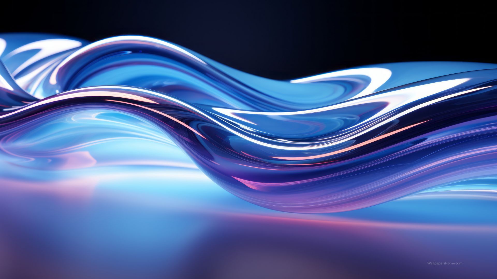 glass, waves, blue (horizontal)