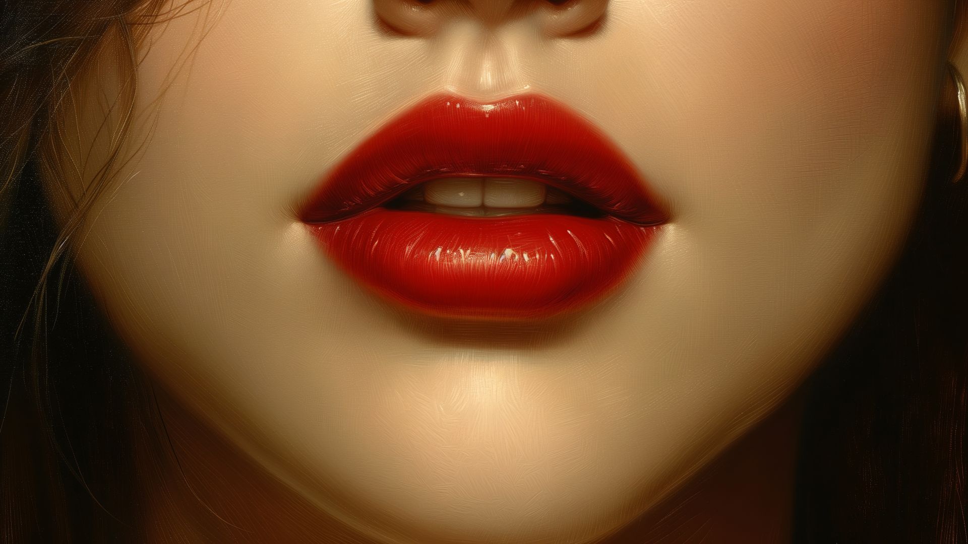lips, red, girl (horizontal)