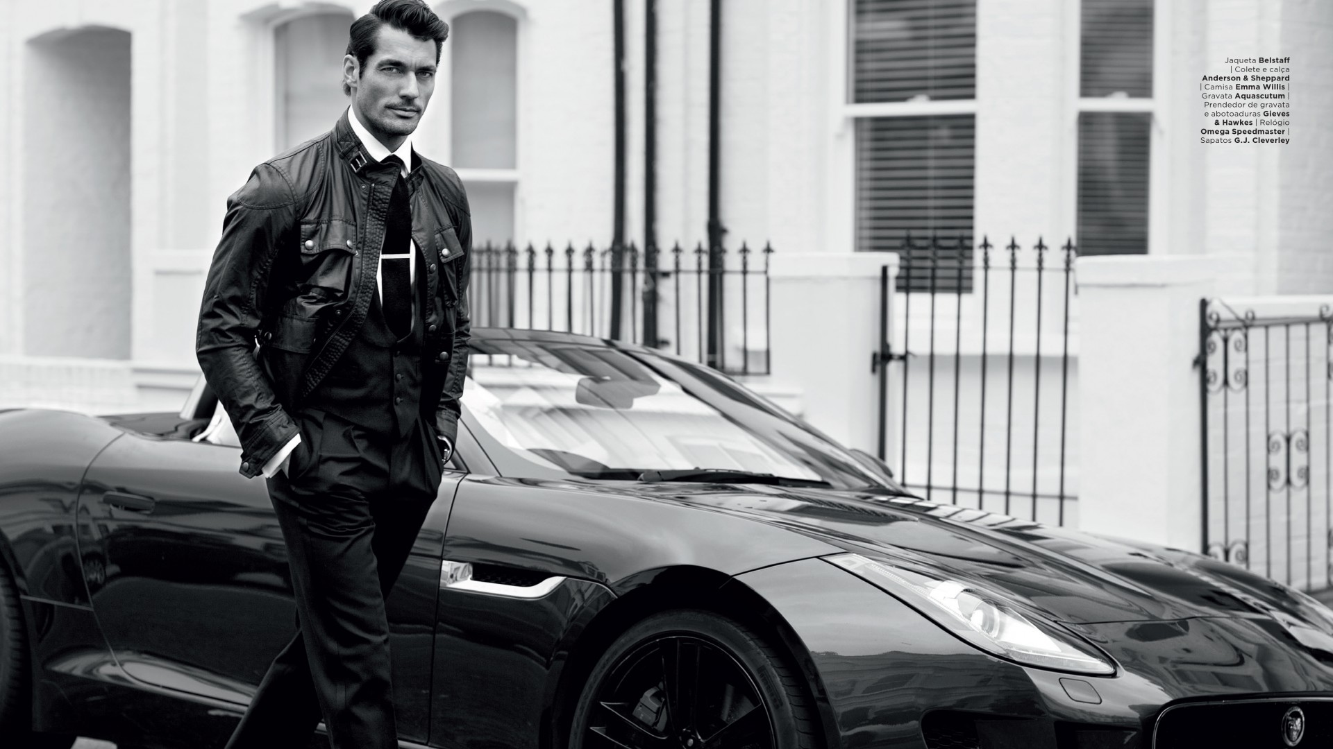 Дэвид Генди, Топ Модель 2015, модель, Лондон, Великобритания, машина, улица, David Gandy, Top Fashion Models 2015, model, London, UK, car, street (horizontal)