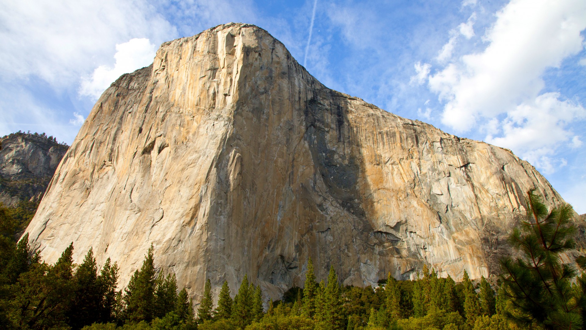 Обои Эпл, 5k, 4k, лес, горы, El Capitan, 5k, 4k wallpaper, Yosemite, HD, forest, OSX, apple, mountains (horizontal)