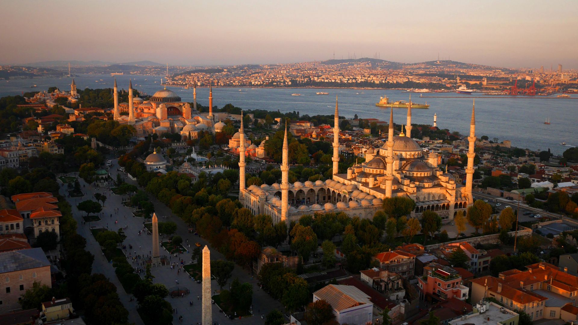 Голубая мечеть, Стамбул, Турция, Туризм, Путешествие, Blue Mosque, Istanbul, Turkey, Tourism, Travel (horizontal)