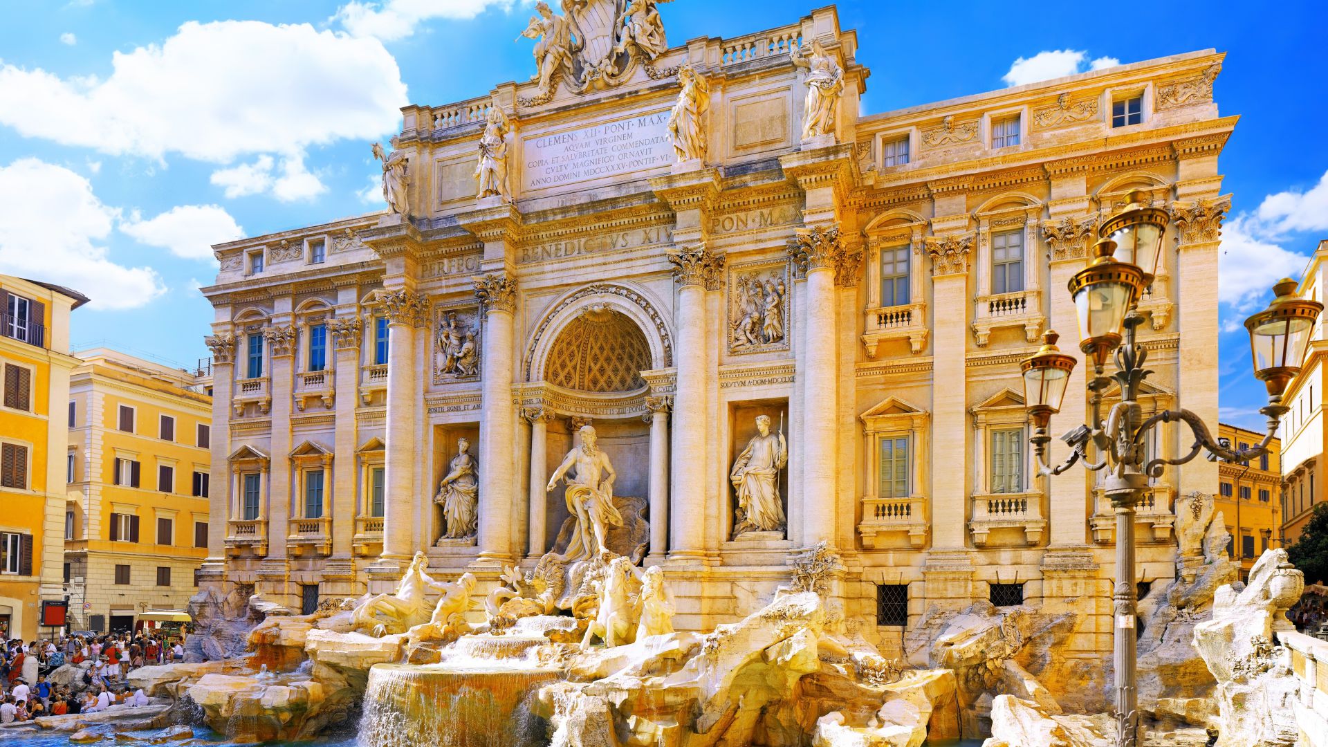 Фонтан Треви, Рим, Италия, туризм, Путешествие, Trevi Fountain, Rome, Italy, Tourism, Travel (horizontal)