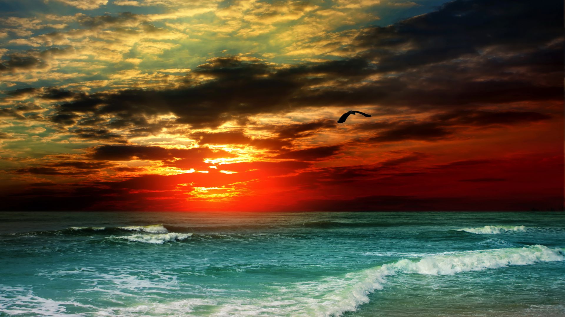 Море, 5k, 4k, 8k, океан, закат, берег, облака, Sea, 5k, 4k wallpaper, 8k, ocean, sunset, shore, clouds (horizontal)