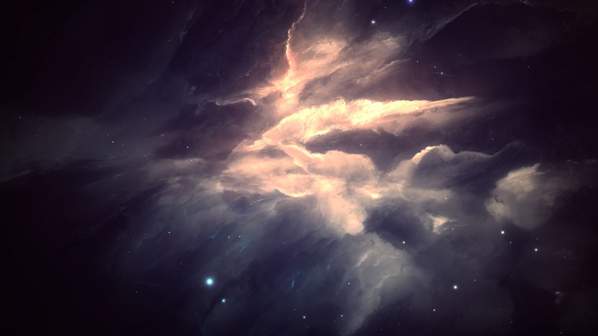 Туманность, космос, звезды, Андромеда, Nebula, space, stars, Andromeda (horizontal)