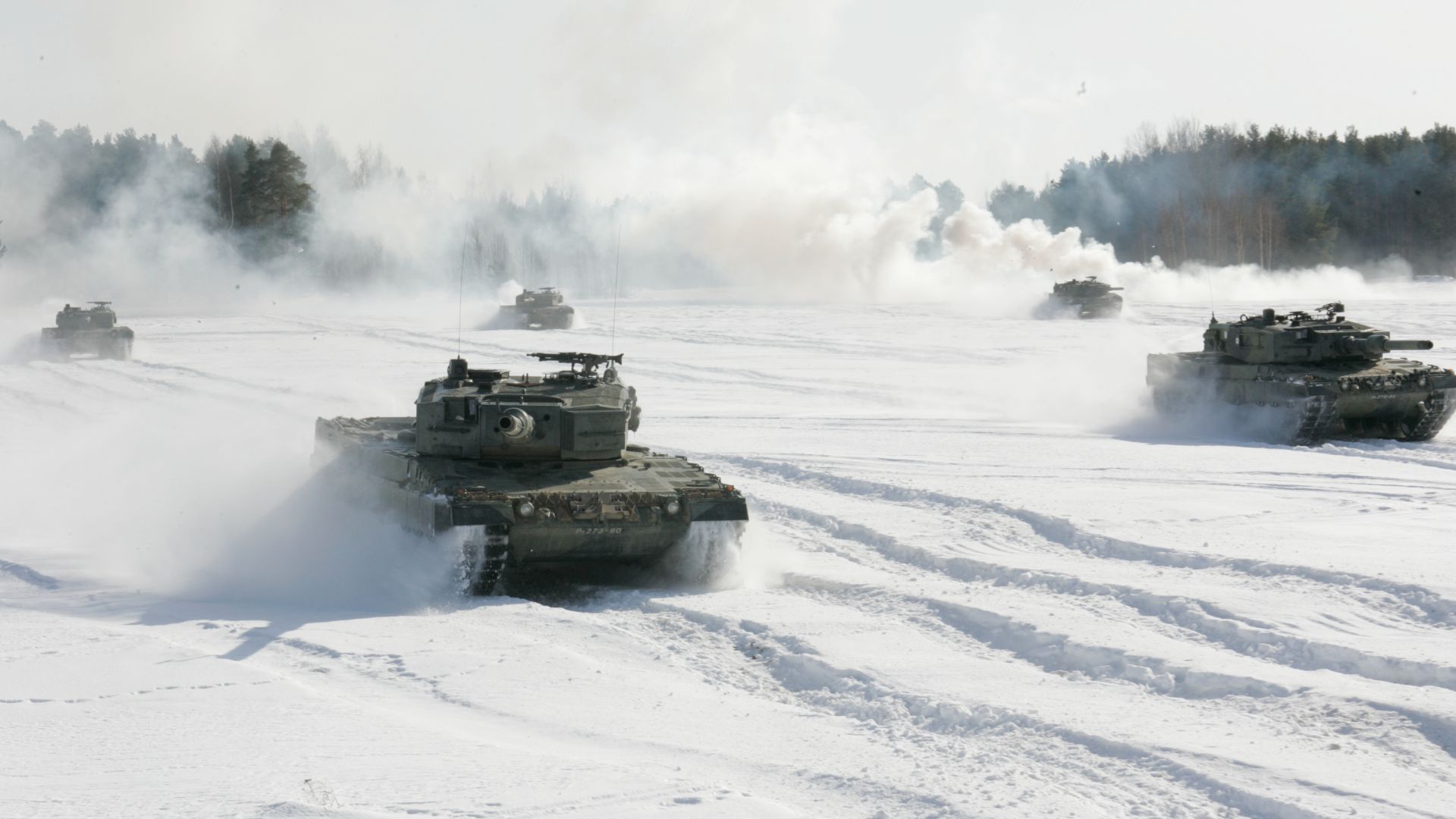 Леопард 2A4, Немецкая армия, танк, снег, Leopard 2A4, German Army, tank, snow (horizontal)