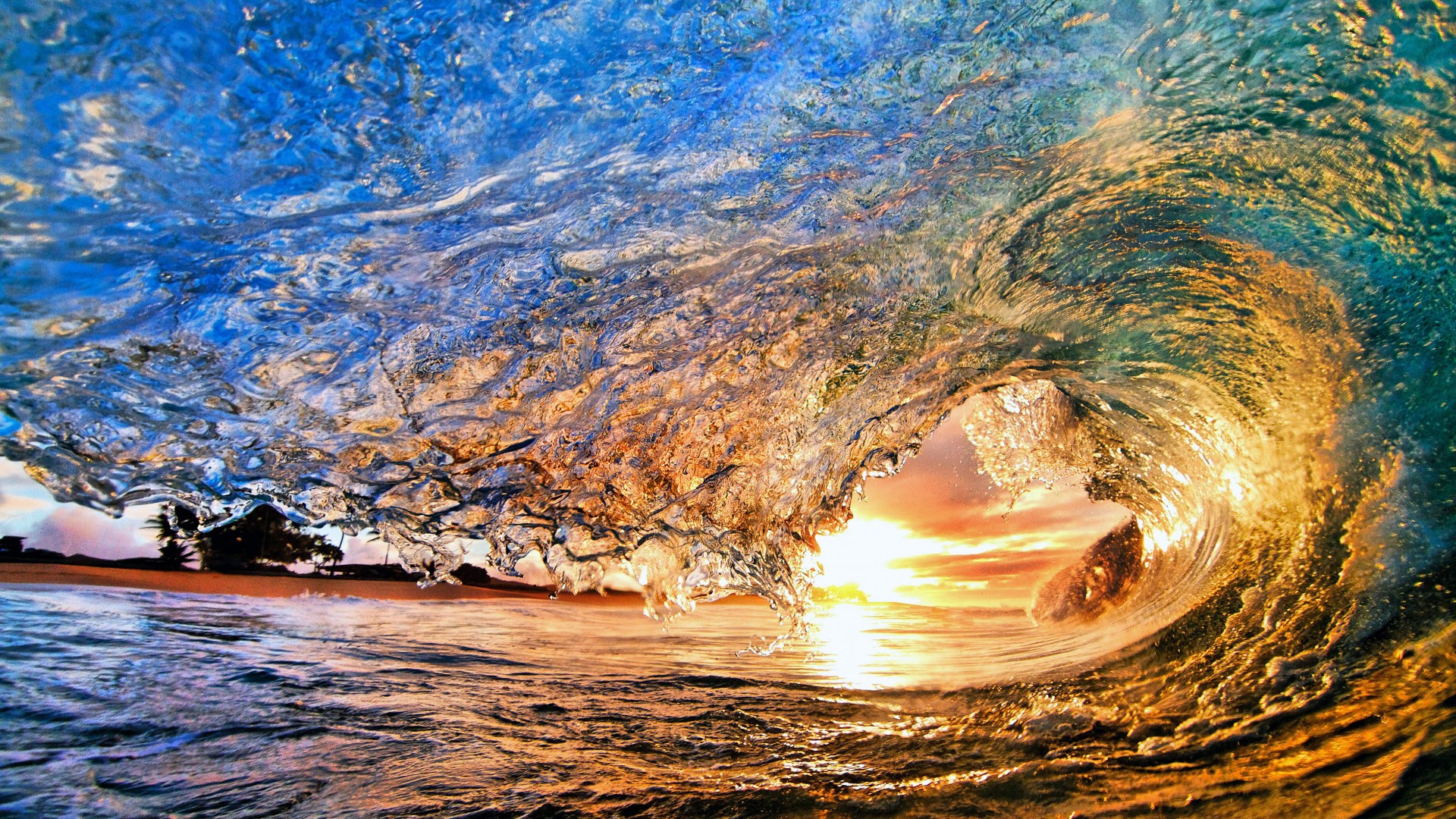море, 4k, HD, океан, вода, рассвет, закат, солнце, лучи, синий, Sea, 4k, HD wallpaper, Ocean, Water, sunset, sunrise, sun, wave (horizontal)