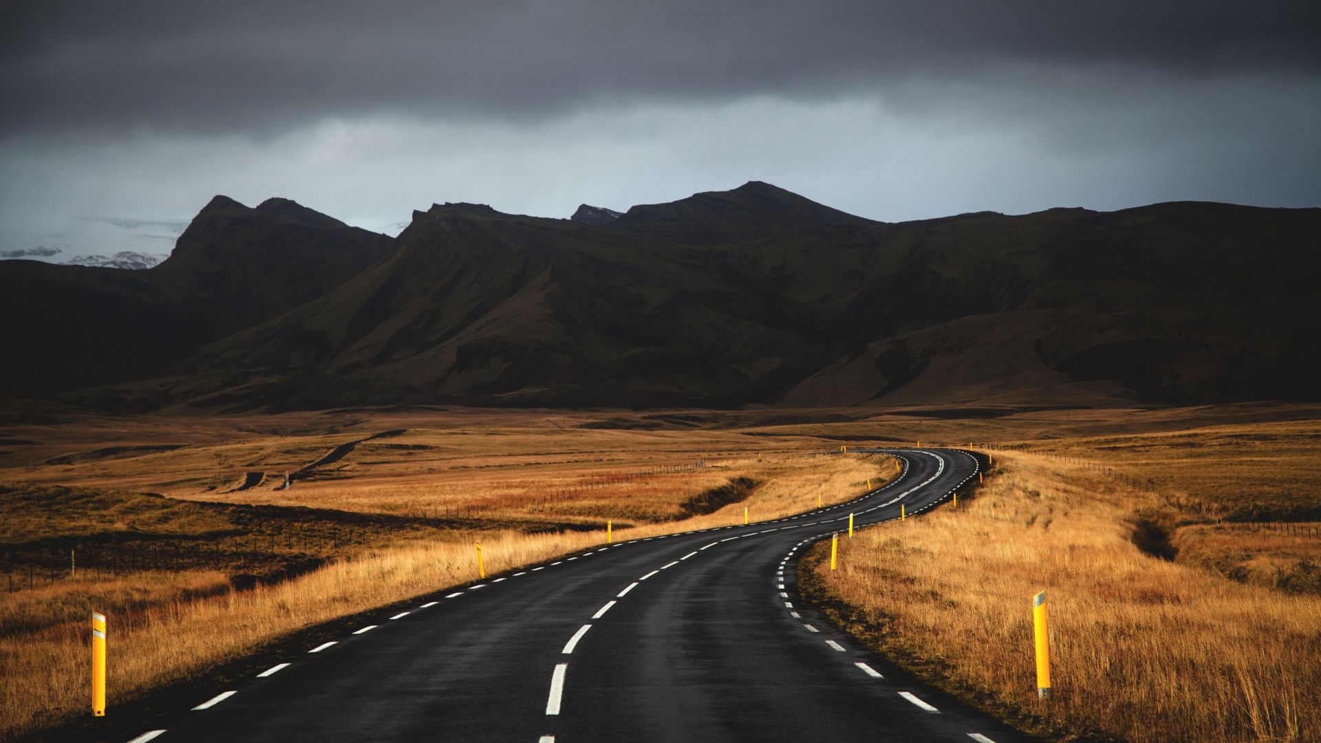 Исландия, 4k, 5k, дорога, горы, облака, Iceland, 4k, 5k wallpaper, road, mountains, clouds (horizontal)