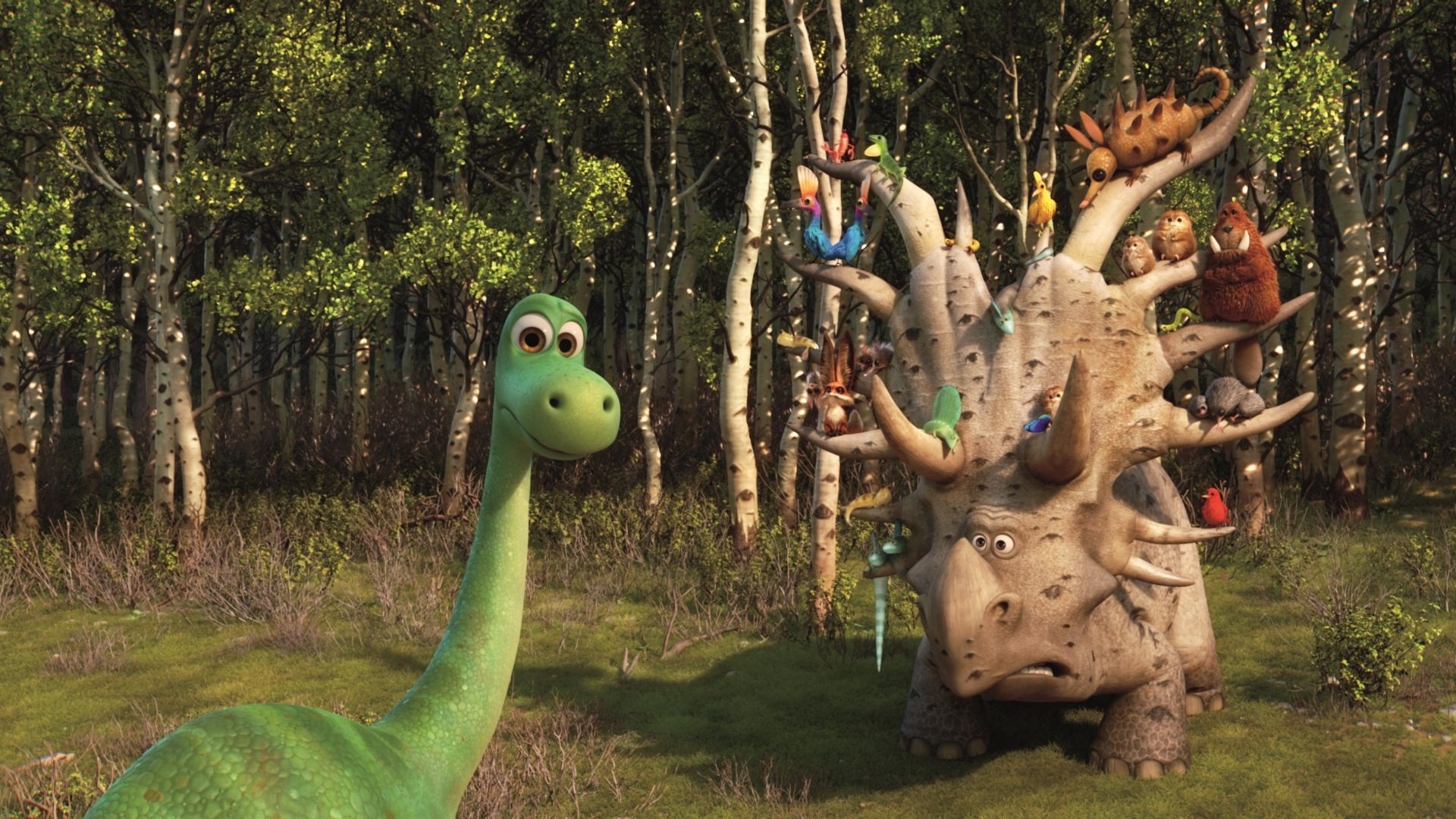 Хороший динозавр, Брахиозавр, Трицератопс, The Good Dinosaur, Brachiosaurus, Triceratops (horizontal)