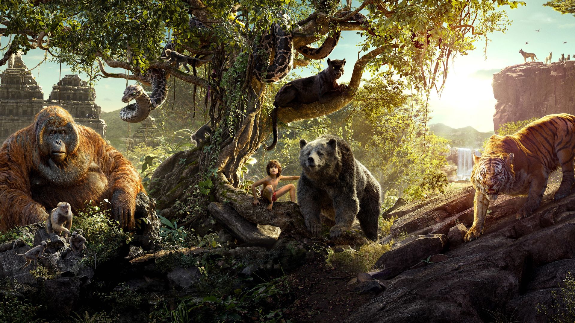 Книга джунглей, Лучшие фильмы, Маугли, Багира, The Jungle Book, Best Movies, Mowgli, Bagheera (horizontal)