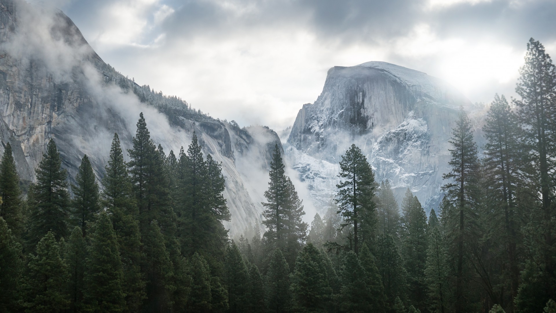 Обои Обои Эпл, 5k, 4k, 8k, лес, горы, снег, Yosemite, 5k 