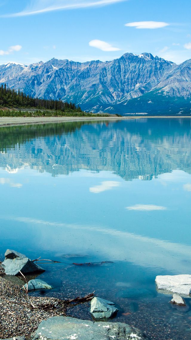 Канада, 5k, 4k, Клуэйн озеро, Юкон, Пейзаж, Гора, Canada, 5k, 4k wallpaper, Kluane Lake, Yukon, Landscape, Mountain (vertical)