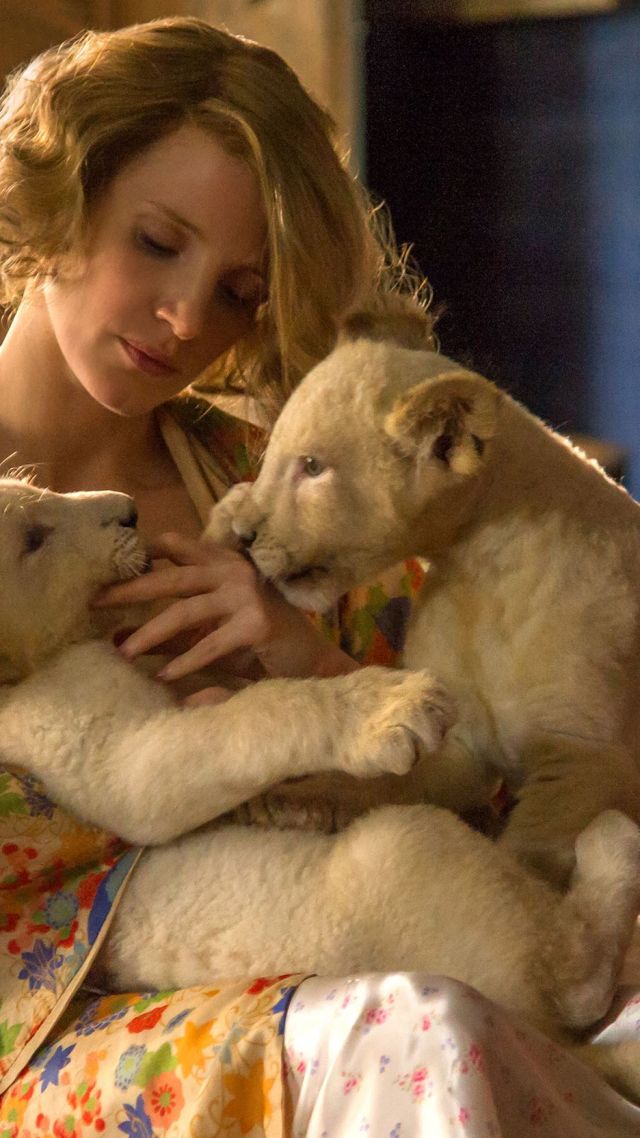 Жена смотрителя зоопарка, Джессика Честейн, лев, лучшие фильмы, The Zookeeper's Wife, Jessica Chastain, lion, best movies (vertical)