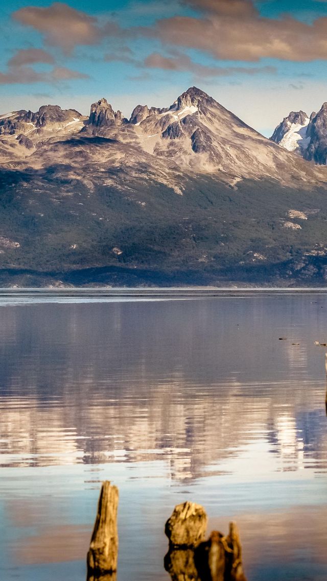 горы, 4k, HD, озеро, море, Аргентина, mountain, 4k, HD wallpaper, lake, sea, Ushuaia, Argentina (vertical)