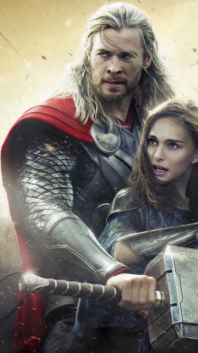 Тор: Рагнарёк, Thor: Ragnarok, Chris Hemsworth, Natalie Portman, 4k (vertical)