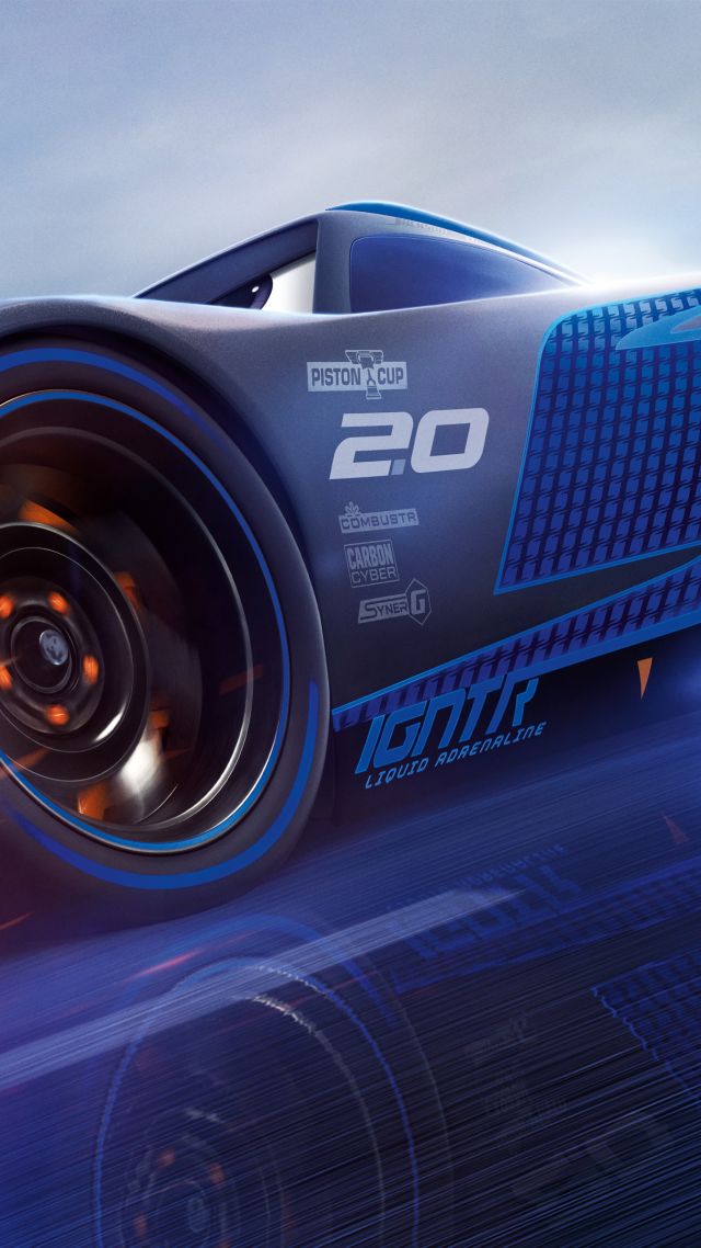 Тачки 3, Cars 3, 4k, Lightning McQueen, poster (vertical)