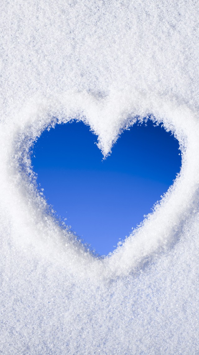 фото любовь, сердце, love image, heart, , snow, 4k (vertical)