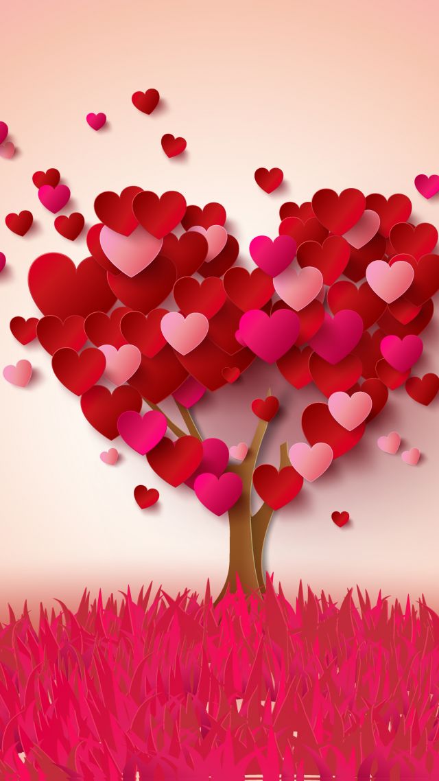 фото любовь, сердце, love image, heart, tree, 4k (vertical)