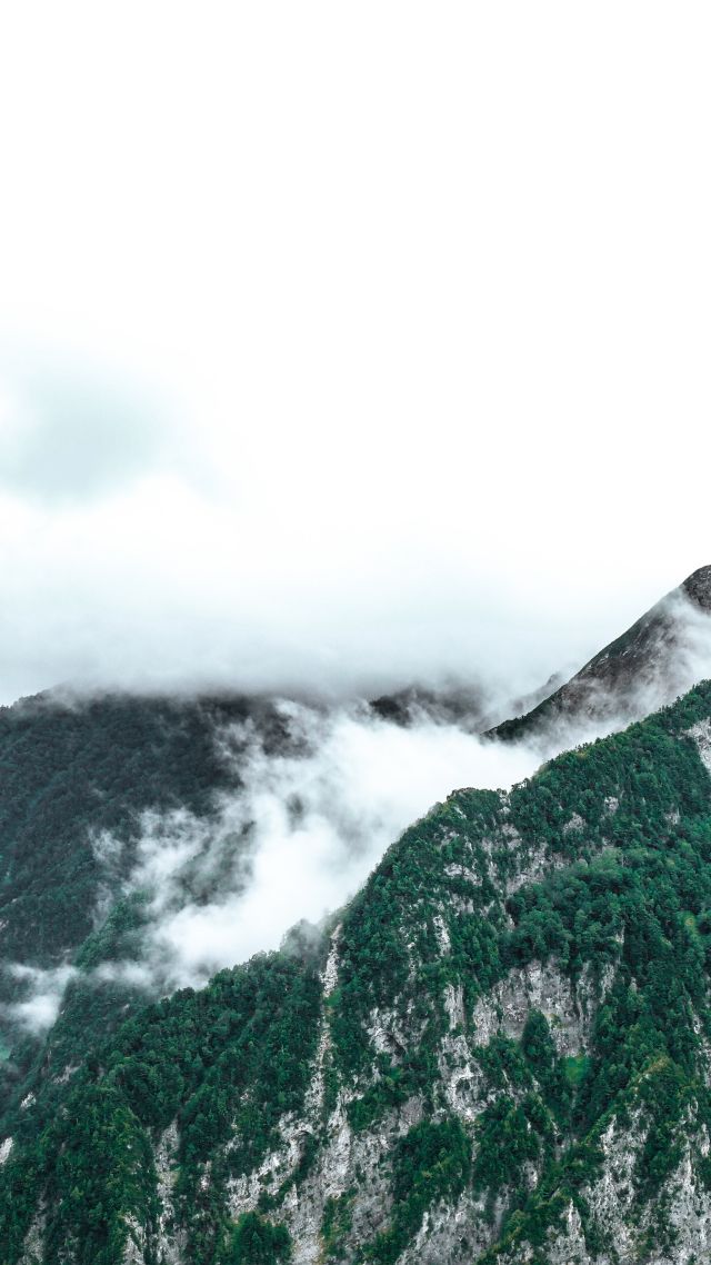гора, landscape, mountain, clouds, 6k (vertical)