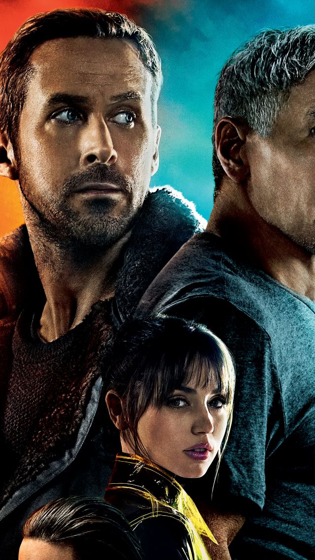 Бегущий по лезвию 2049, Blade Runner 2049, Ryan Gosling, Ana de Armas, Harrison Ford, 8k (vertical)