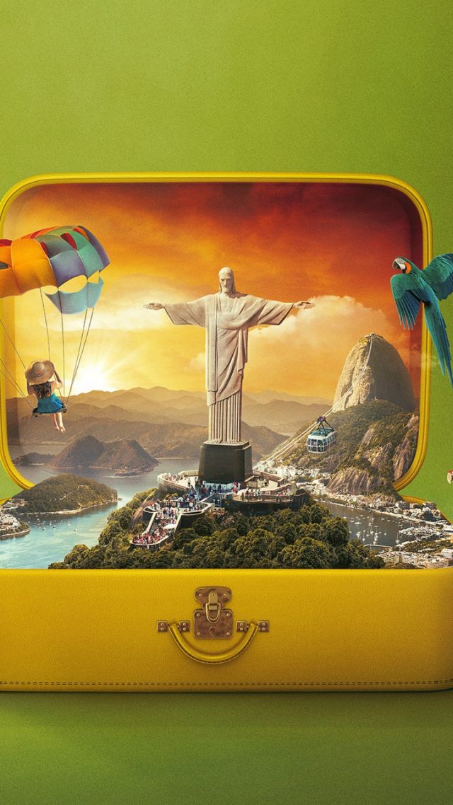 Статуя Христа-Искупителя, Рио-де-Жанейро, Бразилия, Christ the Redeemer, Rio de Janeiro, Brazil, suitcase, HD (vertical)
