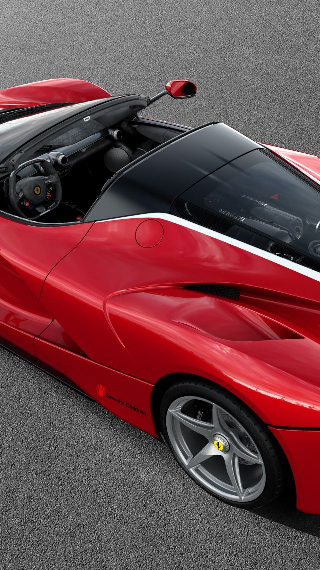 Феррари, красный, Ferrari LaFerrari Aperta, 5k (vertical)