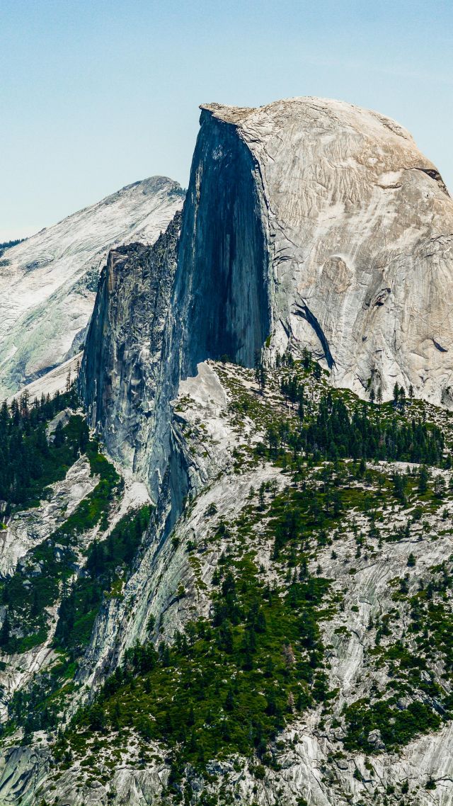 Хаф-Доум, гора, лес, Half Dome, mountain, Yosemite, National Park, California, forest, 5k (vertical)