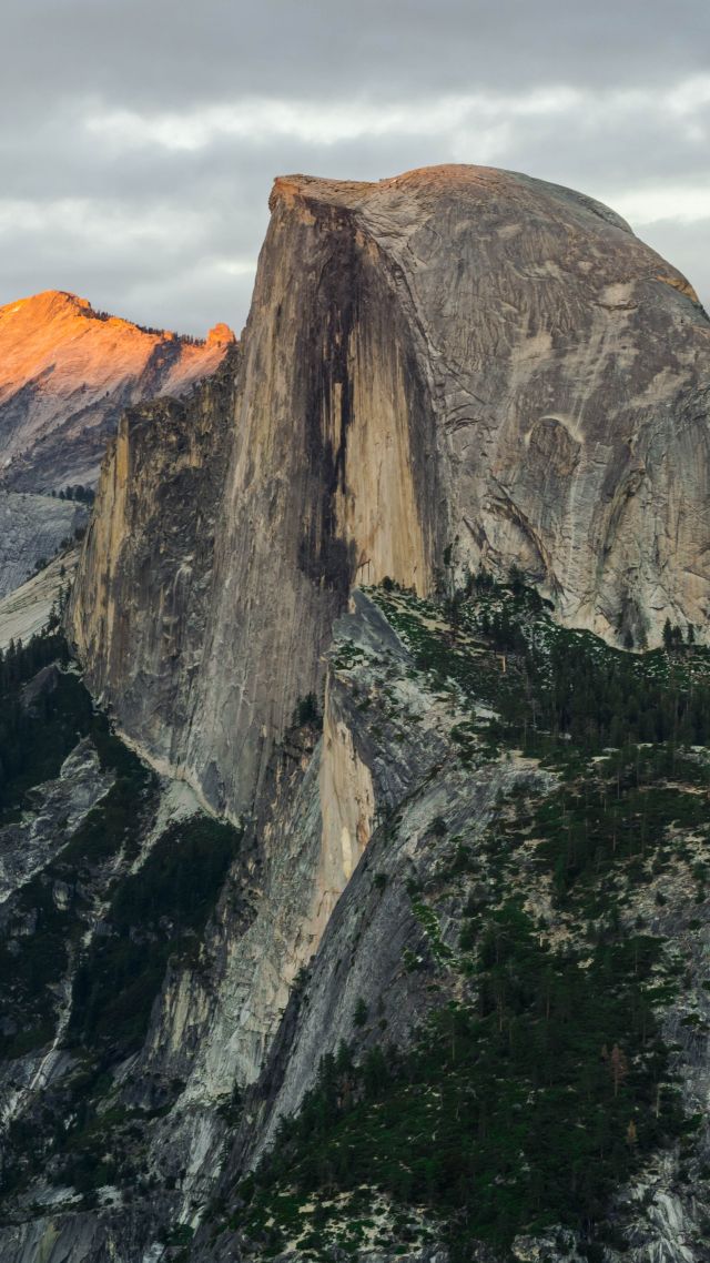 Хаф-Доум, гора, Half Dome, mountain, Yosemite, National Park, California, 8k (vertical)