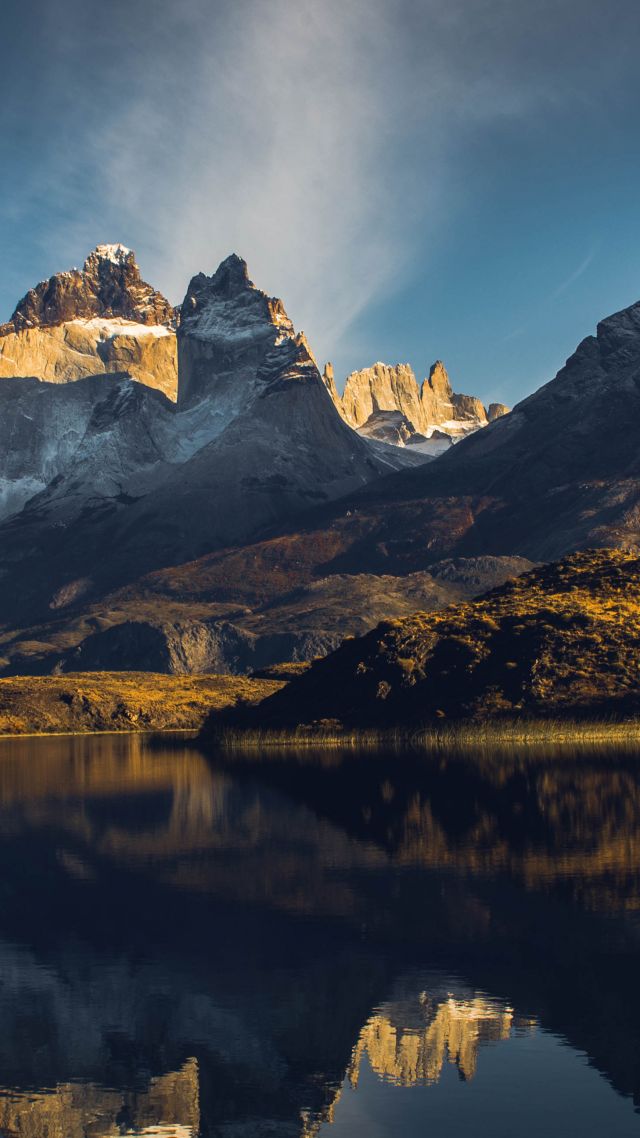 озеро Грей, Торрес-дель-Пайне, горы, Lake Gray, Torres del Paine, Chile, mountains, 5k (vertical)