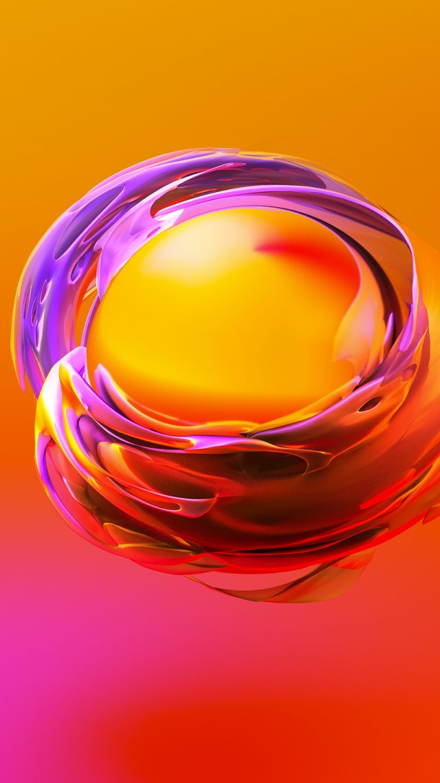 сфера, оранжевый, желтый, sphere, 3D, orange, yellow, HD (vertical)