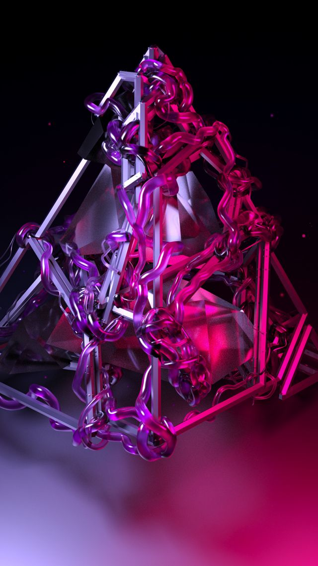 пирамида, фиолетовый, pyramid, 3D, violet, HD (vertical)