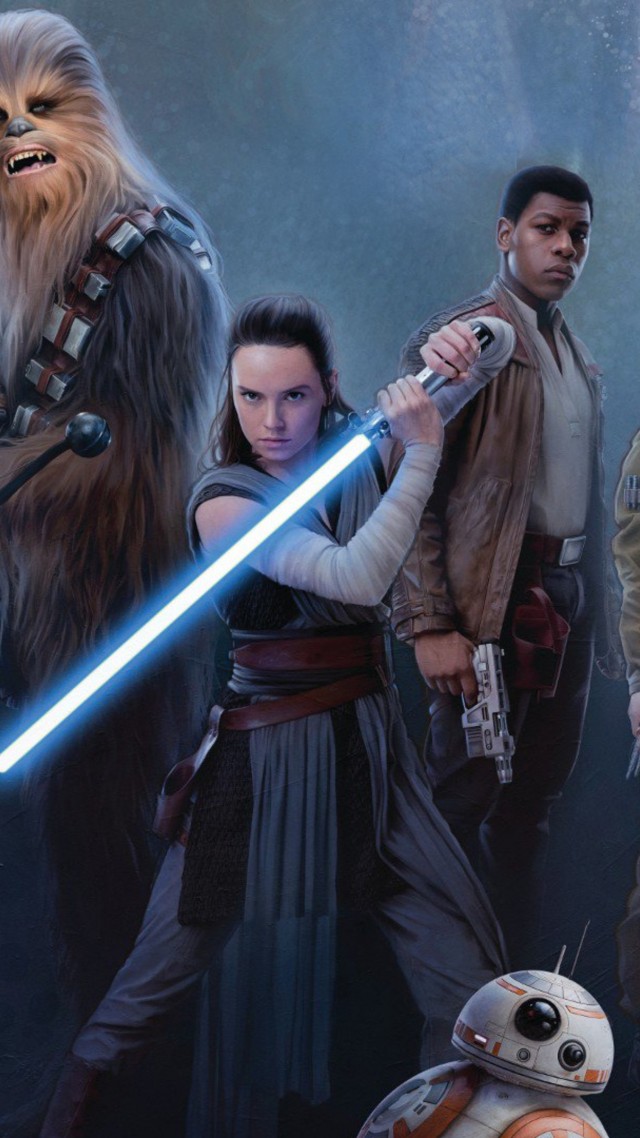 Звёздные войны: Последние джедаи, Star Wars: The Last Jedi, Daisy Ridley, John Boyega, poster, 4k (vertical)
