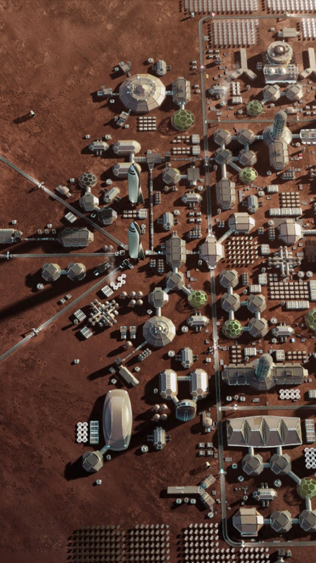 База Марса, Mars Base, Mars Colony, Space X, HD (vertical)