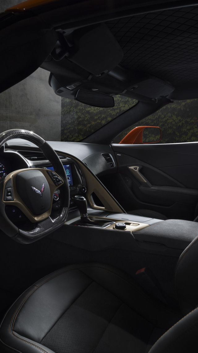 Шевроле, Chevrolet Corvette ZR1, interior, 2018 Cars, 8k (vertical)