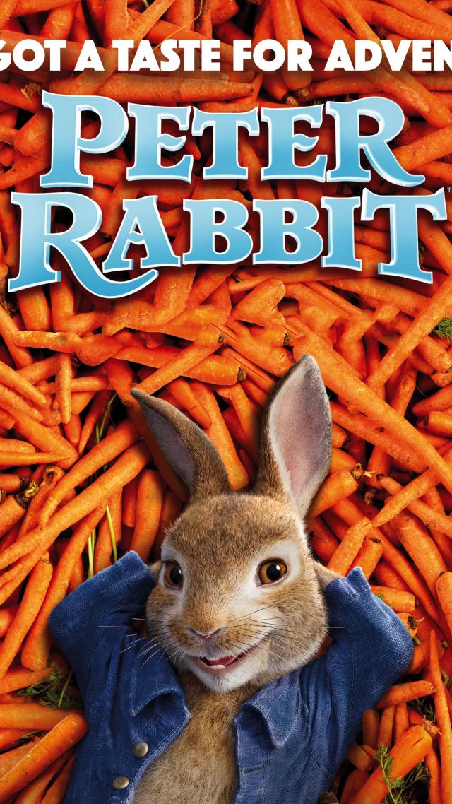 Кролик Питер, Peter Rabbit, carrot, 4k (vertical)