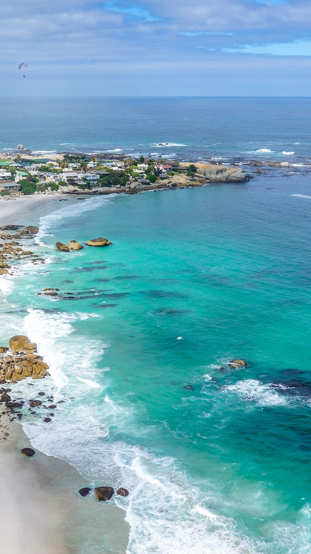 Кейптаун, пляж, океан, Cape Town, Clifton Beachs, ocean, 4k (vertical)