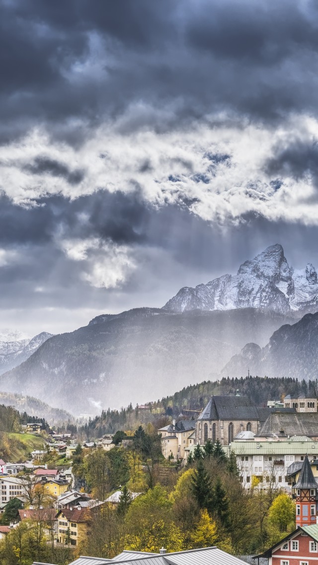 Альпы, Швейцария, горы, Alps, Switzerland, Europe, mountains, trees, sky, clouds, 8k (vertical)