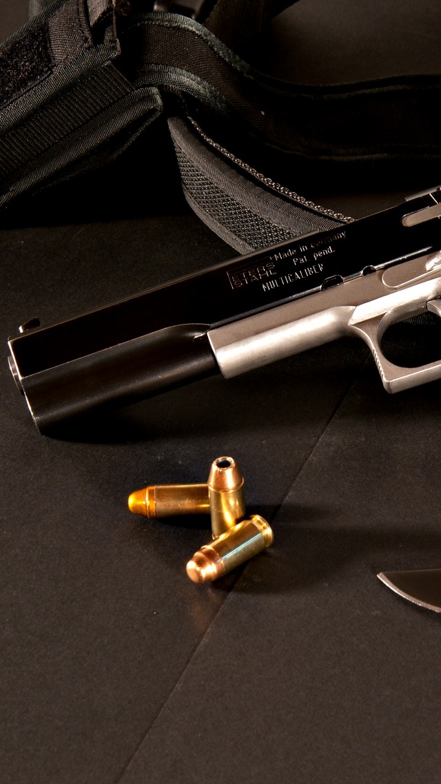 пистолет, нож, модификация, Peters Stahl, pistol, custom, .45, ACP, Colt M1911, Pohl Force, Alpha 2, knife (vertical)