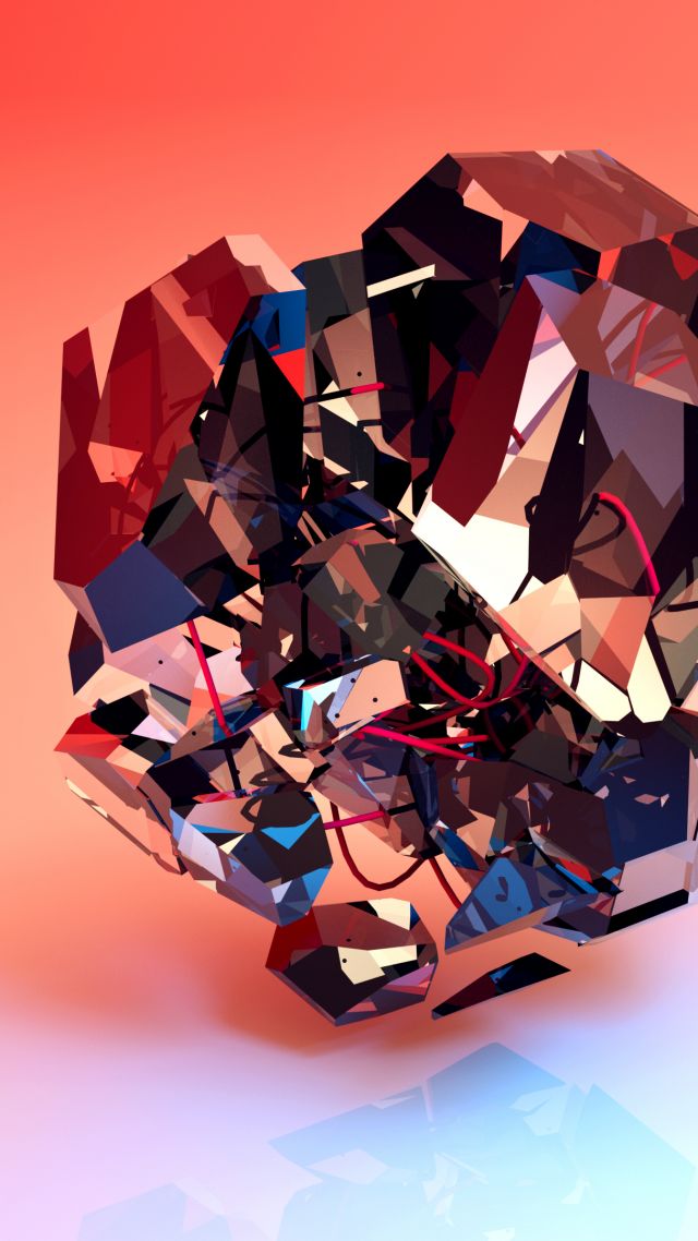 абстракция, 3D, abstract, shapes, 4k (vertical)