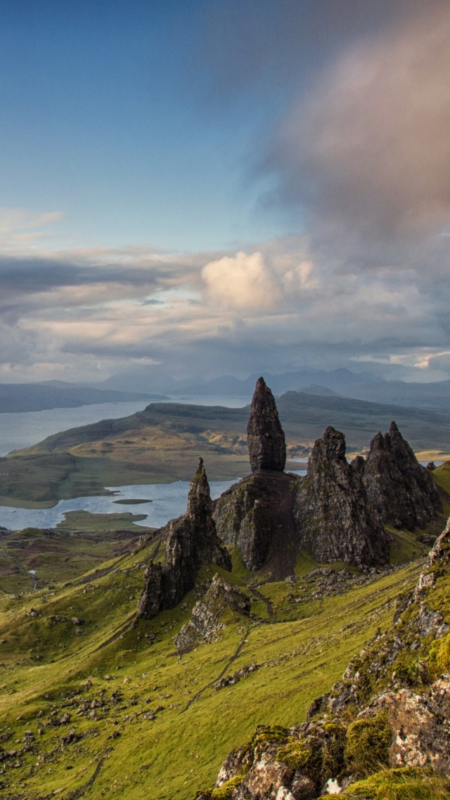Шотландия, Isle of Skye, Scotland, Europe, nature, mountains, sky, 4k (vertical)