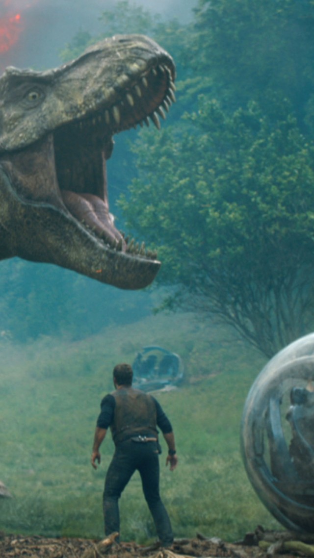 Мир юрского периода 3, Jurassic World: Fallen Kingdom, Chris Pratt, dinosaur, 4k (vertical)
