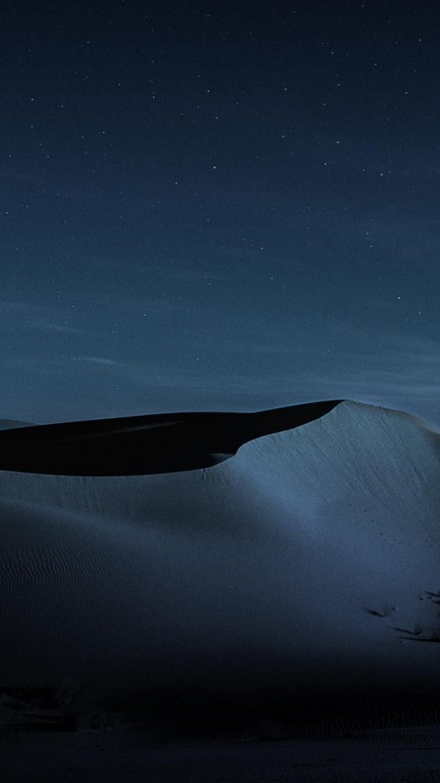 МакОС Моджаве, macOS Mojave, Night, Dunes, 4K (vertical)