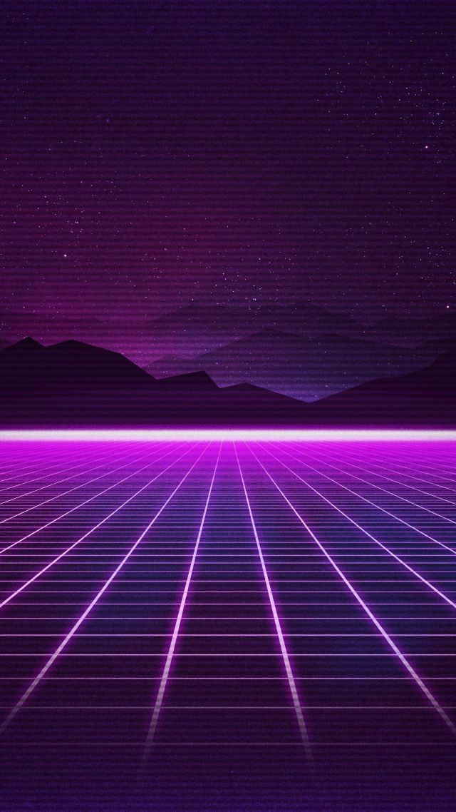 Ретровейв, Retrowave, Purple, lines, 4K (vertical)