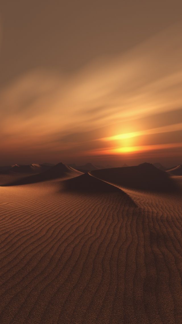 дюны, пустыня, песок, sunset, dunes, desert, sand, 5K (vertical)