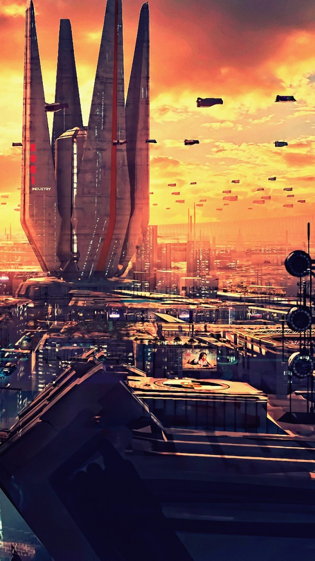 город будущего, futuristic, future world, 4K (vertical)