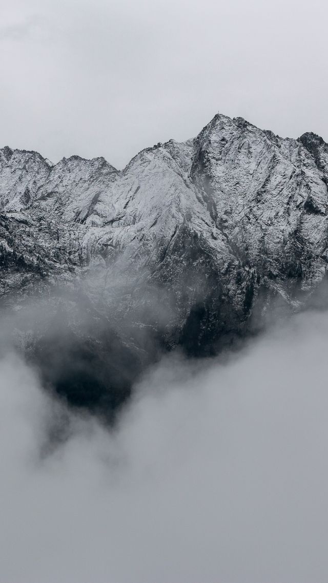 горы, облака, mountains, clouds, 5K (vertical)