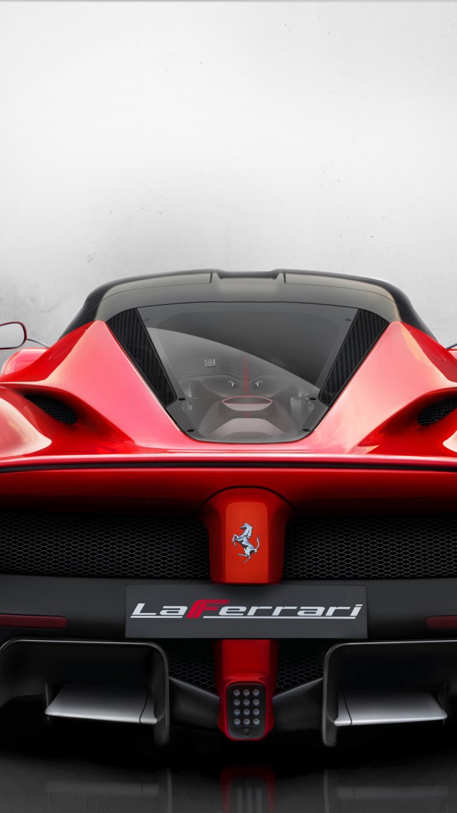 суперкар, красная, спорткар, Ferrari LaFerrari, hybrid, sports car, Ferrari, supercar, F150, F70, limited edition, back (vertical)