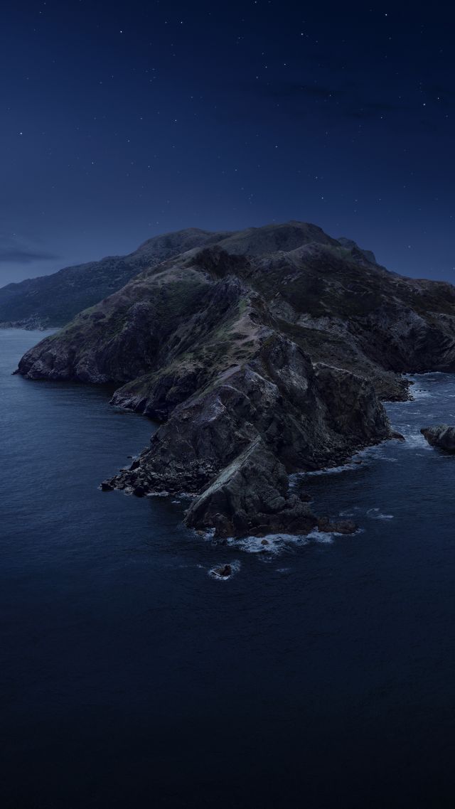 горы, macOS Catalina, night, mountains, WWDC 2019, 5K (vertical)