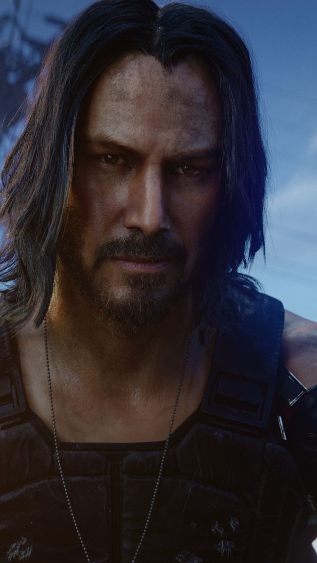 Киберпанк 2077, Cyberpunk 2077, Keanu Reeves, E3 2019, screenshot, 4K (vertical)