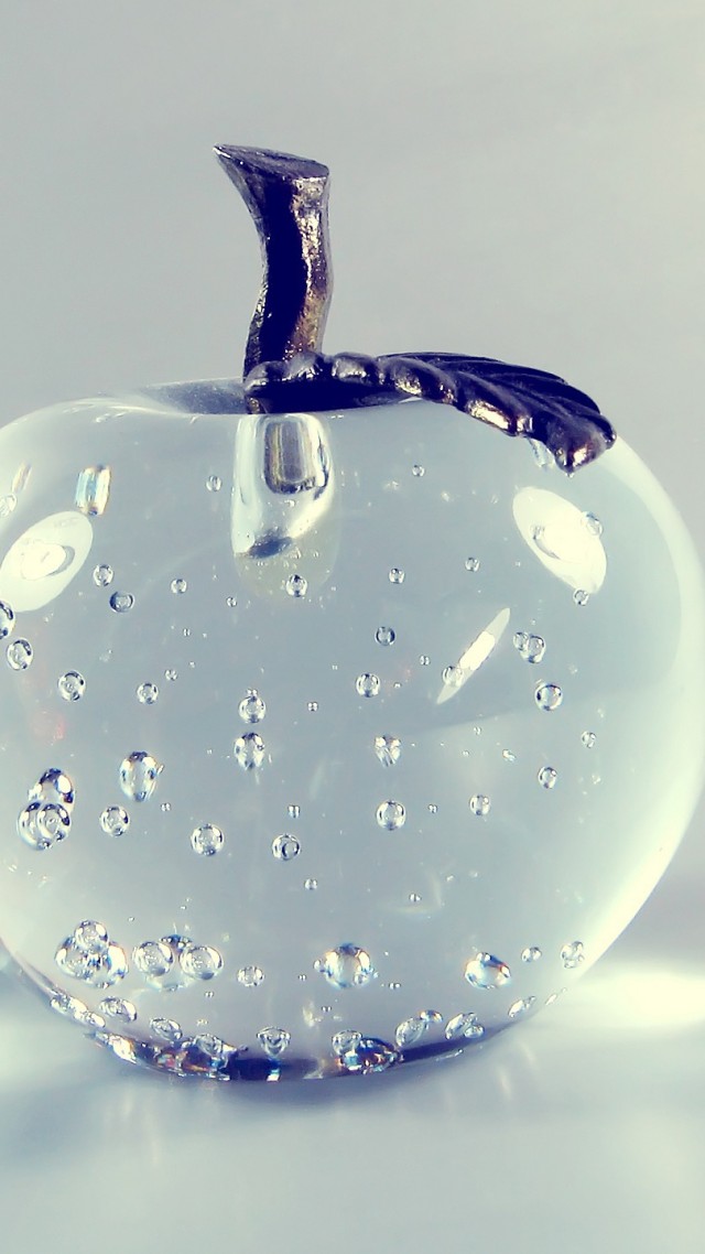 яблоко, 4k, HD, стекло, apple, 4k, HD wallpaper, glass, transparent (vertical)