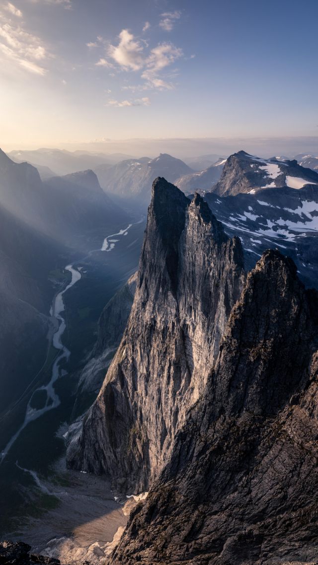 Норвегия, горы, Troll Wall, Romsdal, Norway, mountains, 4K (vertical)